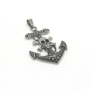 Stainless Steel Skull Anchor Pendant